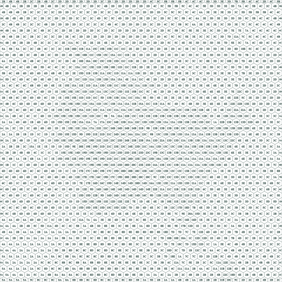 The same hexagon worksheet uncoloured: empty numbered cells over An oil study of a bird, ready to print and paint.